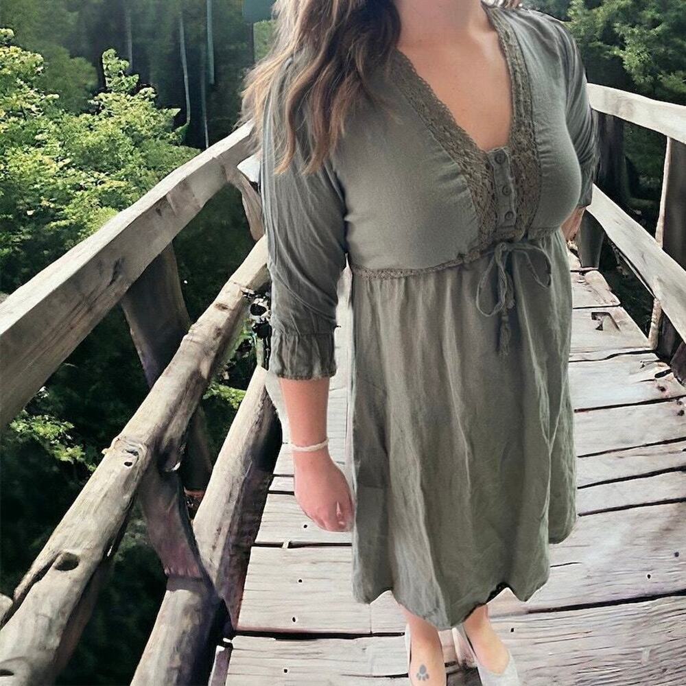 adrift cotton tunic dress--size m